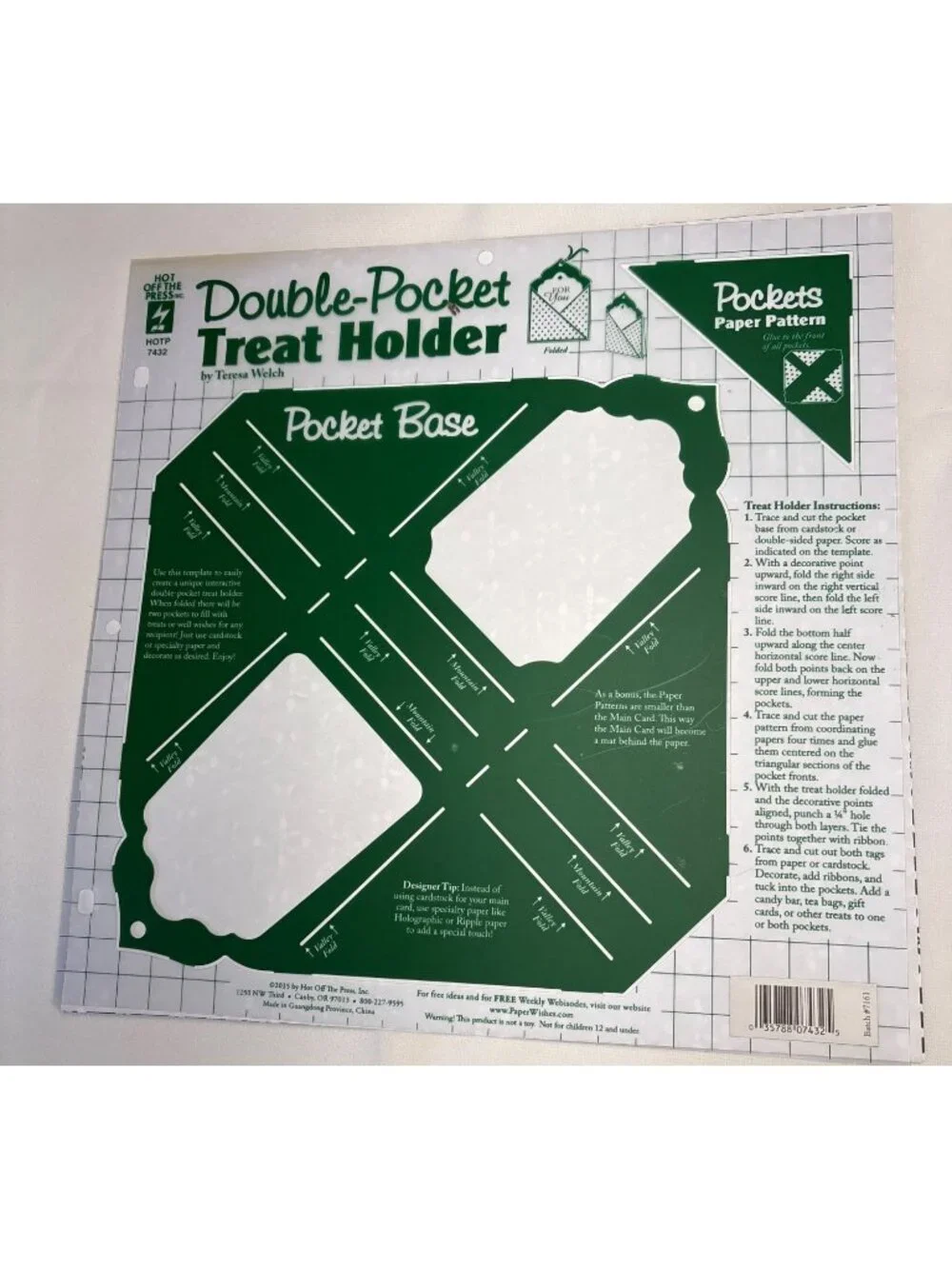 Double-Pocket Treat Holder Paper Pattern Hot off the Press Crafts
